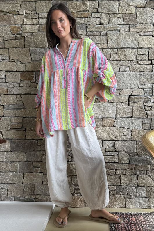 Peruvia Pillow Cotton Nero Smock Top Baby Blue /12=